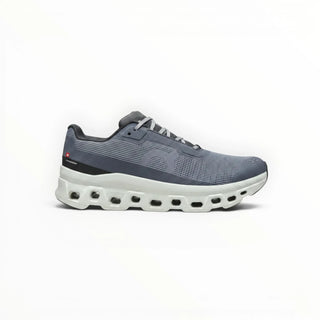 FWSports Shoes Womens On Running Cloudmonster Void running shoe in glacier ash and lime with mesh upper and thick sole