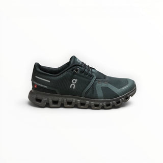 FWSports Shoes Womens On Cloud 6 Waterproof running shoes in dark green with mesh upper and cushioned rubber sole