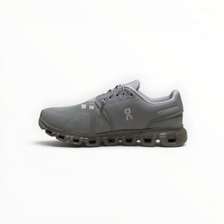 FWSports Shoes Womens On Cloud 6 Waterproof sneakers in Apollo grey with two-tone mesh and cushioned rubber sole