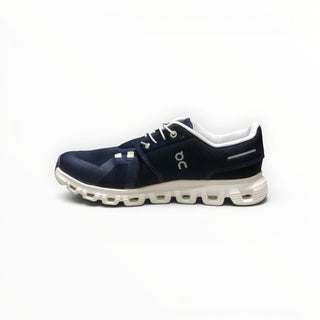 FWSports Shoes Womens On Cloud 6 Waterproof running shoes in blue and white with a cushioned sole and mesh upper
