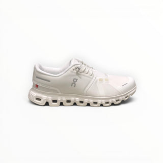 FWSports Shoes Womens On Cloud 6 Waterproof sneakers in white with mesh upper and cushioned rubber lug sole